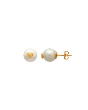 Brinco Fundido Perola 10mm p/ Coracao - 00 - 10mm x 23mm - 2.19gr