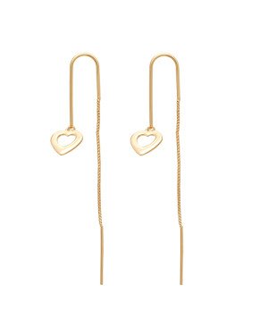 Brinco Fio c/ Corrente p/ Coracao Vazado - 00 - 10mm x 70mm - 1.86gr