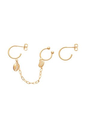 Brinco (1 Lado) Argola c/ Concha p/ Piercing c/ Buzio (1 Lado) Argola  - 00 - 11mm x 72mm - 2.54gr