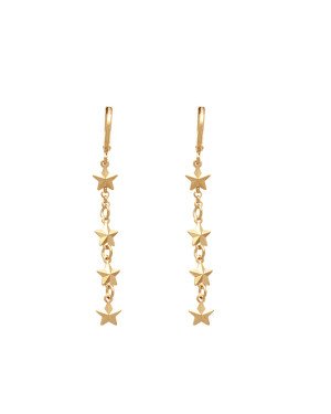 Brinco Argolinha p/ 4 Estrelas Diamantadas - 00 - 11mm x 52mm - 2.29gr
