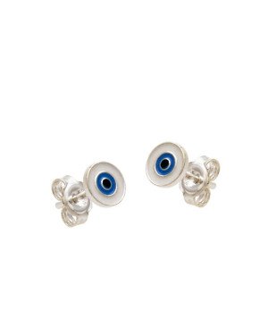 Brinco AG Olho Grego 6mm p/ Resina (Branco/Azul/Preto) - G6 - 6mm x 6mm - 0.73gr