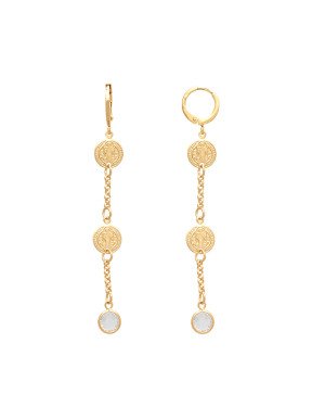 Brinco Argolinha p/ 2 Sao Bento 1 Cristal  - 00 - 11mm x 72mm - 3.33gr
