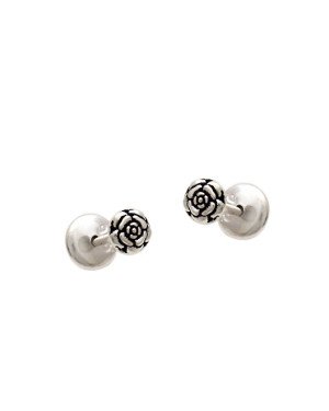 Brinco AG TP Flor Camelia 4mm (Envelhecida) - G3 - 4mm x 4mm - 0.55gr