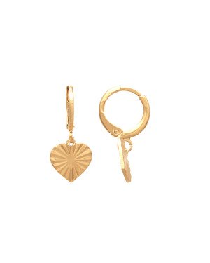 Brinco Argolinha c/ Coracao Diamantado  - 00 - 12mm x 24mm - 1.94gr