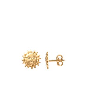 Brinco Sol c/ Rosto 10mm  - 00 - 10mm x 10mm - 1.21gr