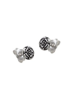 Brinco AG (Envelhecido) Flor Camelia 6mm  - G5 - 6mm x 6mm - 0.74gr