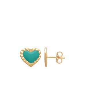 Brinco Coracao Borda Diamantada p/ Resina - 00 - 11mm x 10mm - 1.52gr