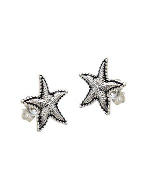 Brinco AG (Envelhecido) Estrela do Mar Borda Torcida 13mm  - G3 - 15mm x 15mm - 1.60gr
