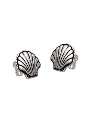 Brinco AG (Envelhecido) Concha Borda Torcida 13mm - G3 - 13mm x 13mm - 2.58gr