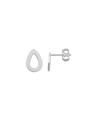 Brinco Ag Gota 10mm Vazada Borda c/ Bolinhas - G5 - 10mm x 10mm - 0.87gr