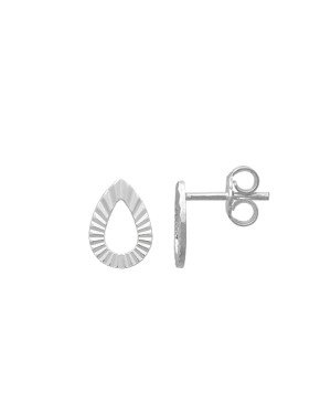 Brinco AG Gota 10mm Vazada Borda Diamantada  - G5 - 10mm x 10mm - 0.76gr
