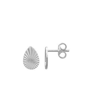 Brinco Ag Gota 10mm Diamantada  - G5 - 10mm x 10mm - 1.13gr