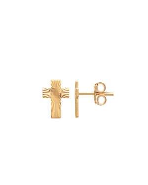 Brinco Cruz 10mm Diamantada - 00 - 7mm x 10mm - 0.80gr