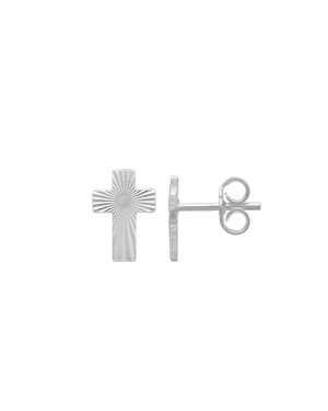 Brinco Ag Cruz 10mm Diamantada - G5 - 7mm x 10mm - 0.90gr