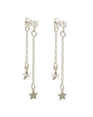 Brinco Ag Pino Estrela c/2 Pedaco De Corrente 2 Estrelas Penduradas  - G5 - 6mm x 50mm - 2.15gr