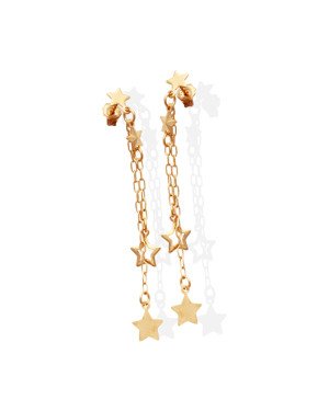 Brinco 4 Estrelas 2 Correntes  - 00 - 6mm x 61mm - 2.28gr