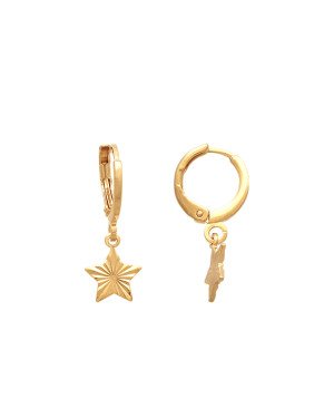 Brinco Argolinha c/ Estrela 8mm Diamantada - 00 - 8mm x 23mm - 1.35gr