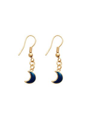 Brinco Gancho c/ Lua p/ Resina  (Azul Escuro) - 00 - 4mm x 31mm - 0.85gr