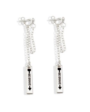 Brinco AG Bolinha c/ Corrente E Placa "Be Brave" p/Resina - G3 - 4mm x 60mm - 2.81gr