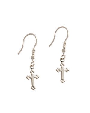 Brinco AG Gancho Cruz Portuguesa Mini Detalhe Picotado - G3 - 8mm x 31mm - 1.26gr