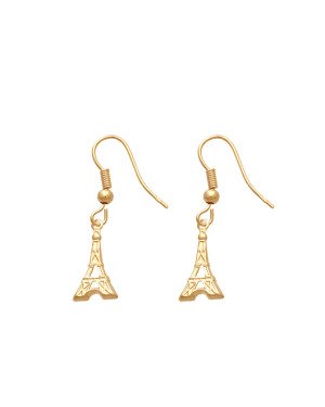 Brinco Gancho Da Vovo c/ 1 Torre Eiffel 13mm - 00 - 9mm x 33mm - 0.81gr