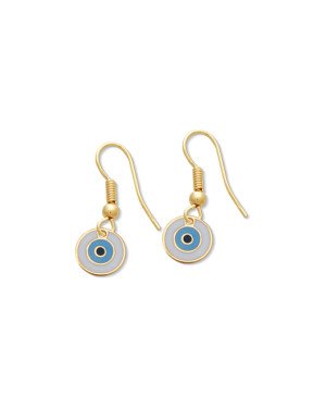 Brinco Gancho Da Vovo c/ 1 Olho Grego  (Branco/Azul/ Preto) - 00 - 9mm x 25mm - 1.12gr