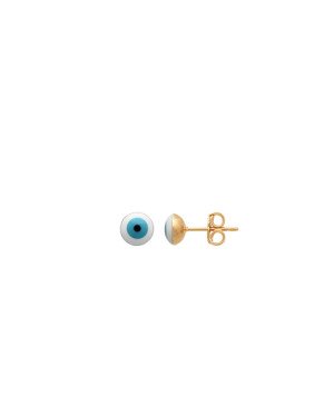 Brinco Fixo Olho Grego 4mm (Branco/Azul/Preto) - 00 - 4mm x 12mm - 0.51gr