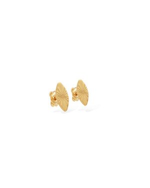 Brinco Fixo Folhinha Diamantada  - 00 - 4mm x 10mm - 0.60gr