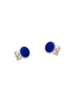 Brinco AG Fixo Redondo 7mm Borda Torcida (Azul Bandeira) - G5 - 7mm x 7mm - 1.17gr