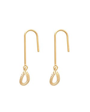 Brinco Gancho c/ Gota 10mm Diamantada Vazada - 00 - 7mm x 35mm - 1.02gr