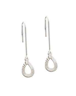 Brinco AG Gancho c/ Gota 10mm Diamantada Vazada - G5 - 7mm x 35mm - 1.24gr