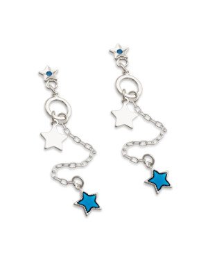 Brinco AG Estrela 1 Corrente Pendurada 2 Estrelas 1 Redondo - G3 - 10mm x 67mm - 3.13gr