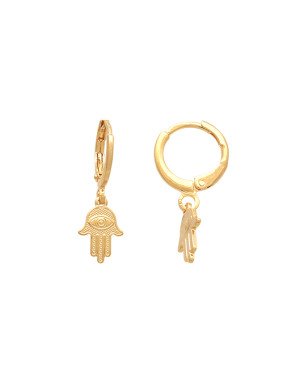 Brinco Argolinha Mao de Santa Luzia Reticulada  - 00 - 10mm x 25mm - 1.52gr