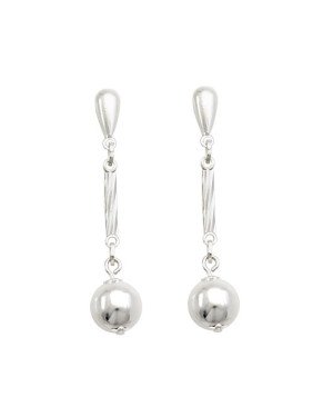 Brinco AG Tranca Gotinha c/ Palito Diamantado E Bola 8mm - G3 - 8mm x 29mm - 2.98gr