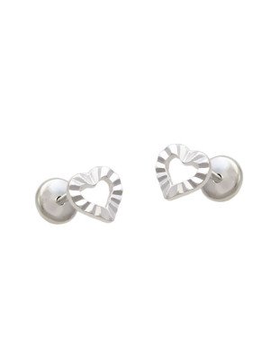 Brinco AG TP Fixo Coracao Mini Vazado Diamantado (Pressao) - G5 - 6mm x 6mm - 0.66gr