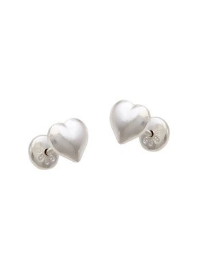 Brinco AG TP Fixo Coracao Mini Liso (Pressao) - G5 - 6mm x 6mm - 0.82gr