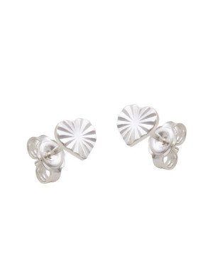 Brinco AG Fixo Coracao Mini Diamantado - G5 - 6mm x 6mm - 0.76gr