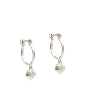 Brinco AG Argola 13mm c/ Coracao Liso  - G3 - 13mm x 23mm - 1.49gr