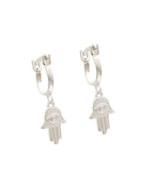 Brinco AG Argola c/ Mao De Santa Luzia  - G3 - 8mm x 23mm - 1.48gr