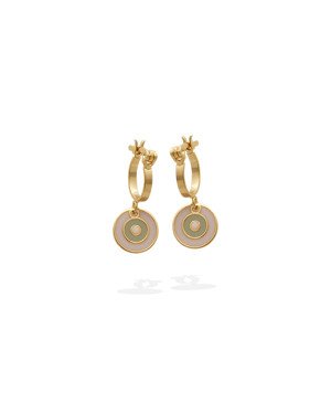 Brinco Argola 8mm c/ Olho Grego (Lavanda/Azul/Rosa) - 00 - 8mm x 20mm - 1.40gr