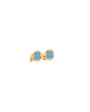 Brinco Redondo 9mm c/ Flor p/ Resina (Azul Claro) - 00 - 9mm x 9mm - 1.37gr
