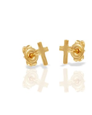 Brinco Cruz Diamantada 6mm  - 00 - 4mm x 6mm - 0.36gr