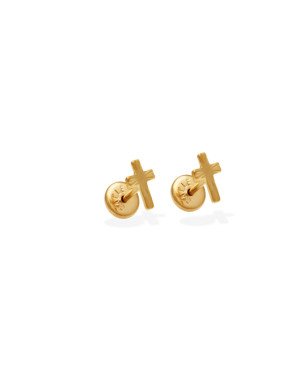 Brinco TP Cruz Diamantada 6mm  - 00 - 4mm x 6mm - 0.37gr