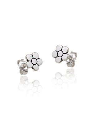 Brinco AG (Envelhecido) Flor Reta 6mm  - G5 - 6mm x 6mm - 0.69gr