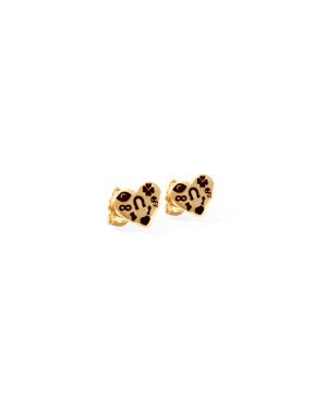 Brinco Coracao Estampado Amuletos da Sorte  - 00 - 8mm x 7mm - 0.89gr