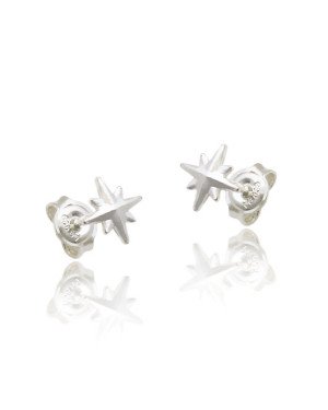 Brinco AG Estrela 8 Pontas Estampada 6mm  - G5 - 6mm x 6mm - 0.48gr
