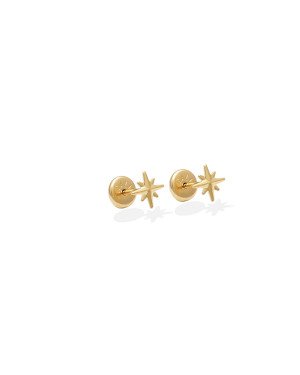 Brinco TP Estrela 8 Pontas Estampada 6mm  - 00 - 6mm x 6mm - 0.37gr