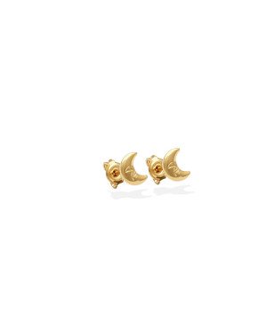 Brinco Lua c/ Rosto 6mm  - 00 - 6mm x 6mm - 0.44gr