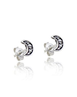 Brinco AG (Envelhecida) Lua c/ 3 Estrelas 6mm  - G5 - 6mm x 6mm - 0.53gr