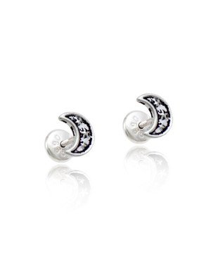 Brinco AG (Envelhecido) TP Lua c/ 3 Estrelas 6mm  - G5 - 6mm x 6mm - 0.55gr